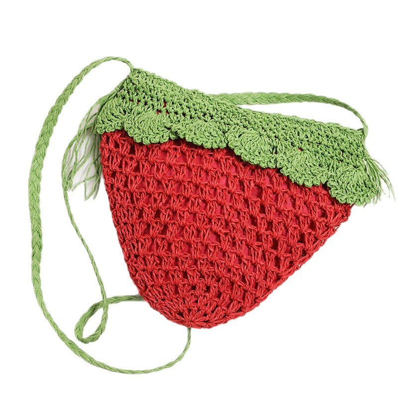 Handcrafted Shoulder Bag in Fruity Strawberry Design Stornfield