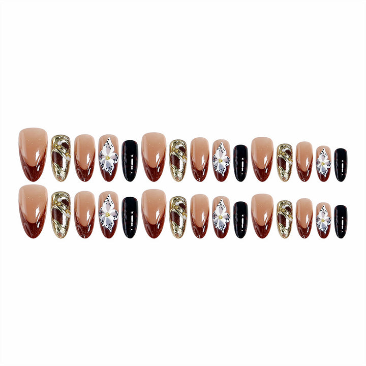 Exquisite artificial nails with 3D flower decoration Stornfield