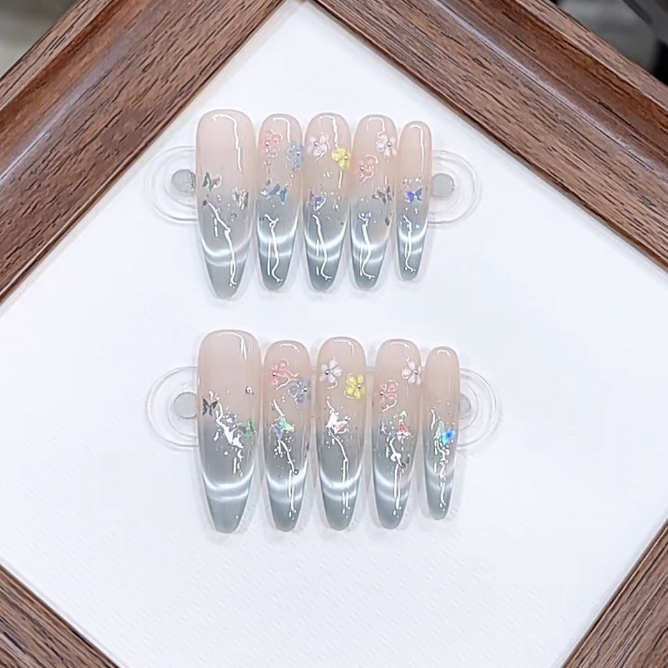 Artistic Floral Design Press-On Nail Set Stornfield