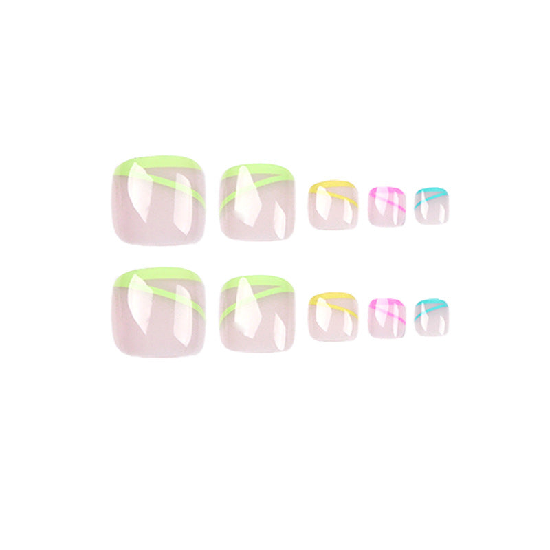Artful toenail design with modern lines Stornfield