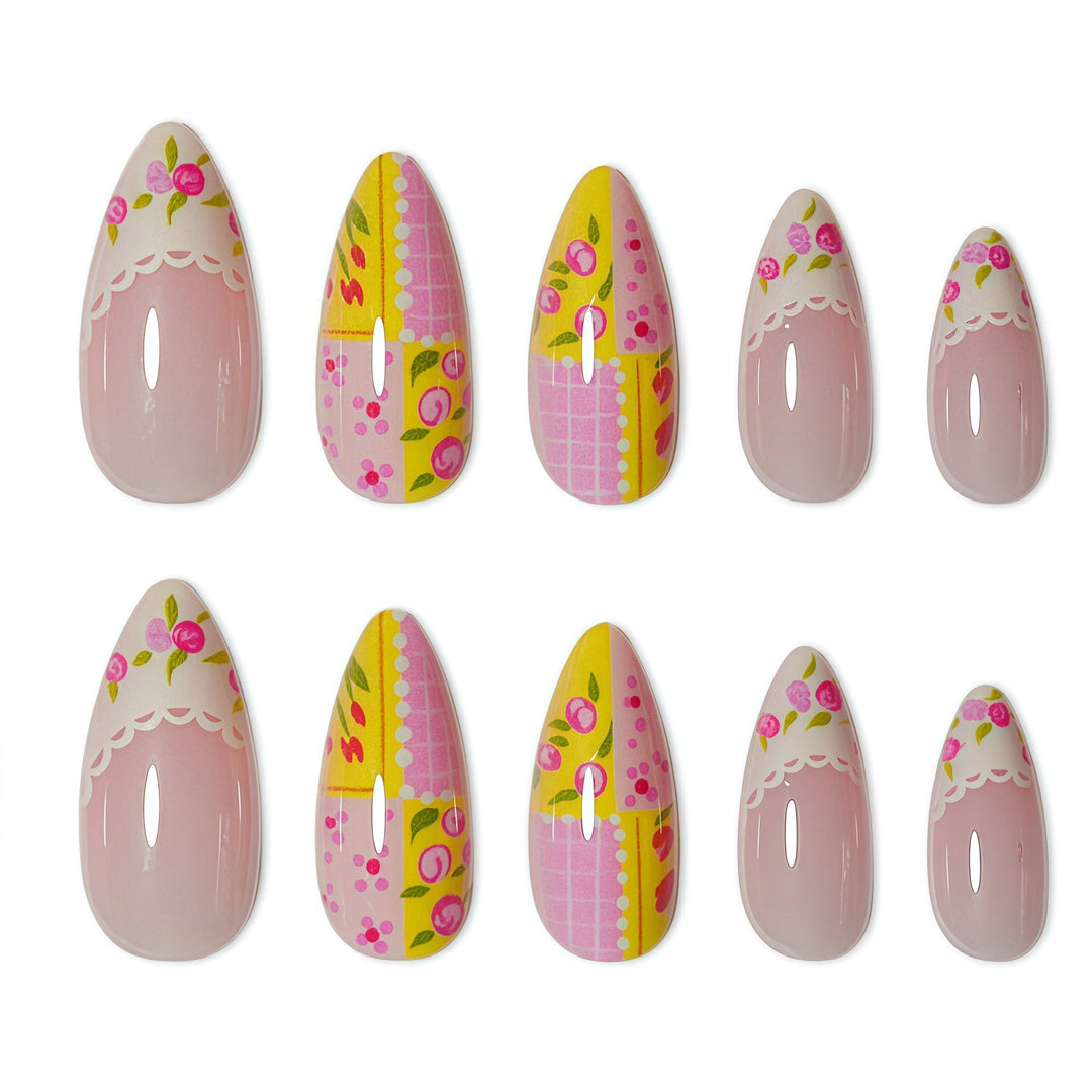 Decorative Floral Press-On Nail Art Stornfield