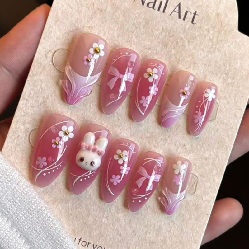 Artistic Playful Bunny Press-On Nail Set Stornfield