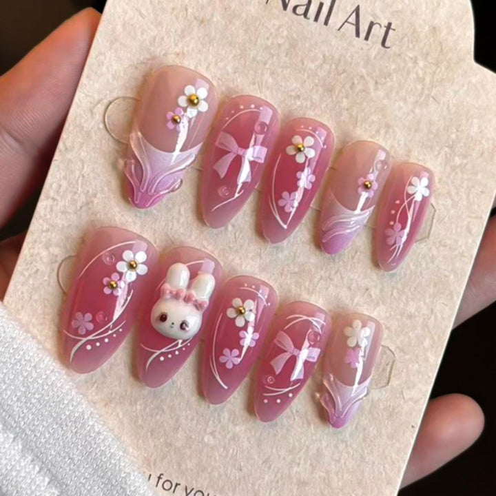 Artistic Playful Bunny Press-On Nail Set Stornfield