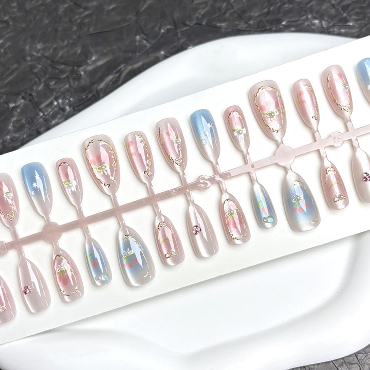 Artistic Floral-Design Press-On Nails 1790746009