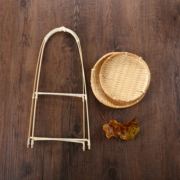 Unisex Three-Tier Serving Stand made of hand-woven natural material Stornfield