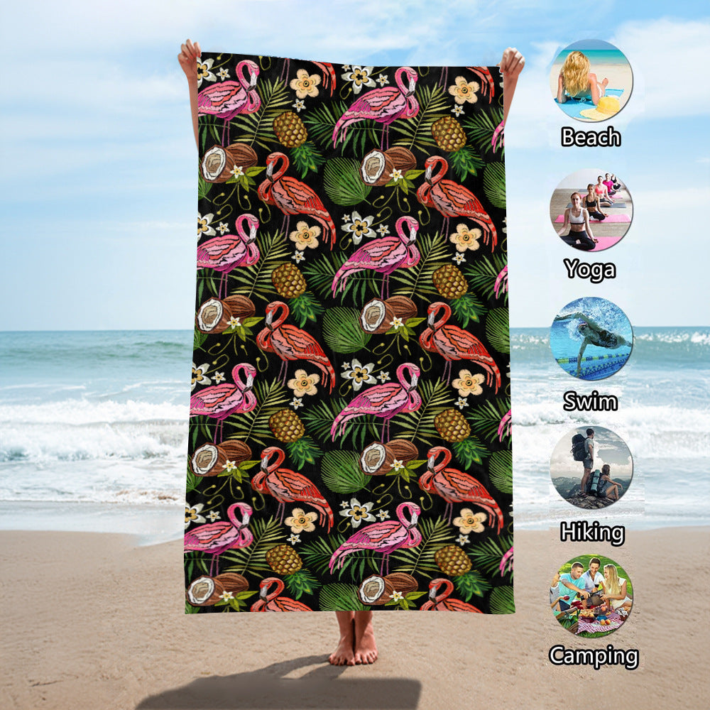 Beach towel with exotic pineapple and palm pattern Stornfield
