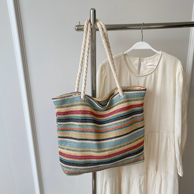 Spacious Striped Beach Tote Stornfield
