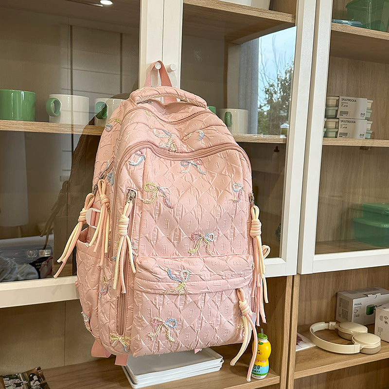 Quilted Bow-Detail Fashion Backpack Stornfield