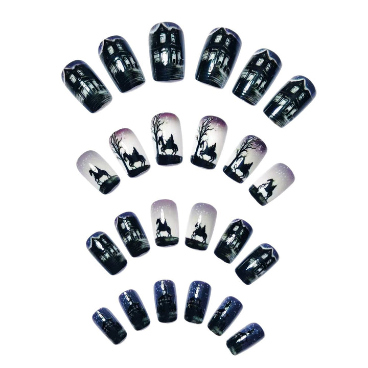 Artificial nails with mysterious winter landscape design Stornfield