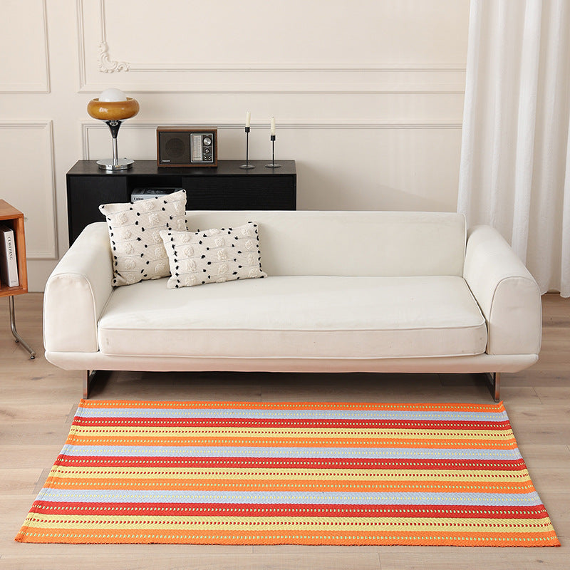 Flat-woven living and dining room rug