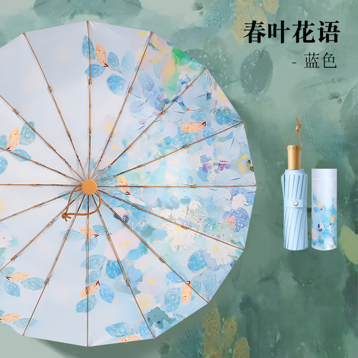 Women's Foldable Umbrella with Floral Accents and Sturdy Frame Stornfield