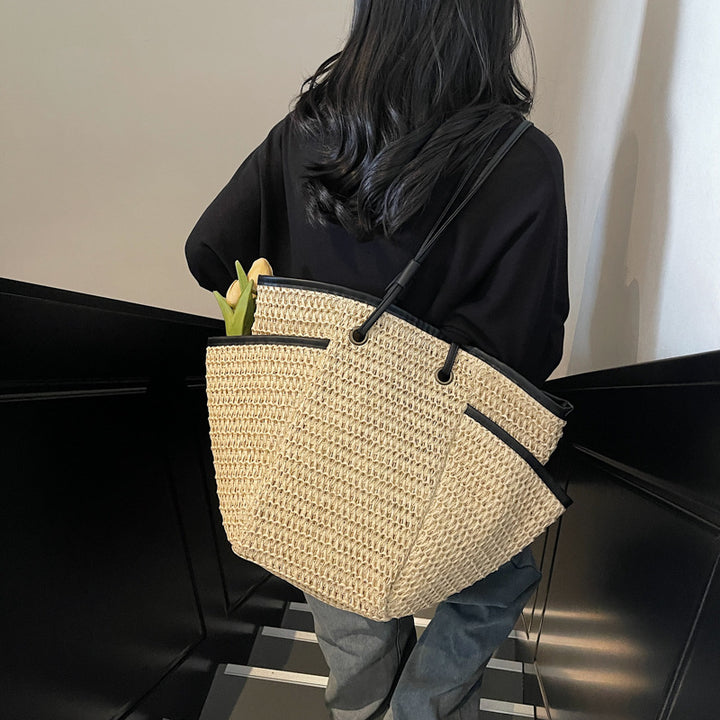 Spacious basket bag with fine leather accents Stornfield