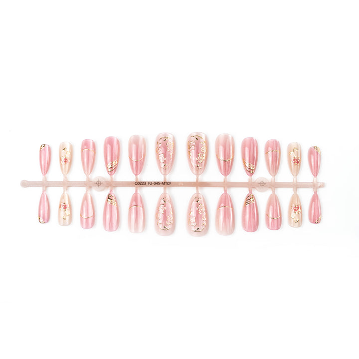 Artistic Floral-Inspired Press-On Nail Art Set Stornfield