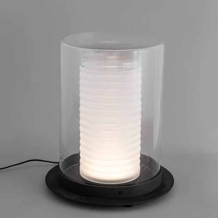 Contemporary Table Lamp with Textured Glass Shade