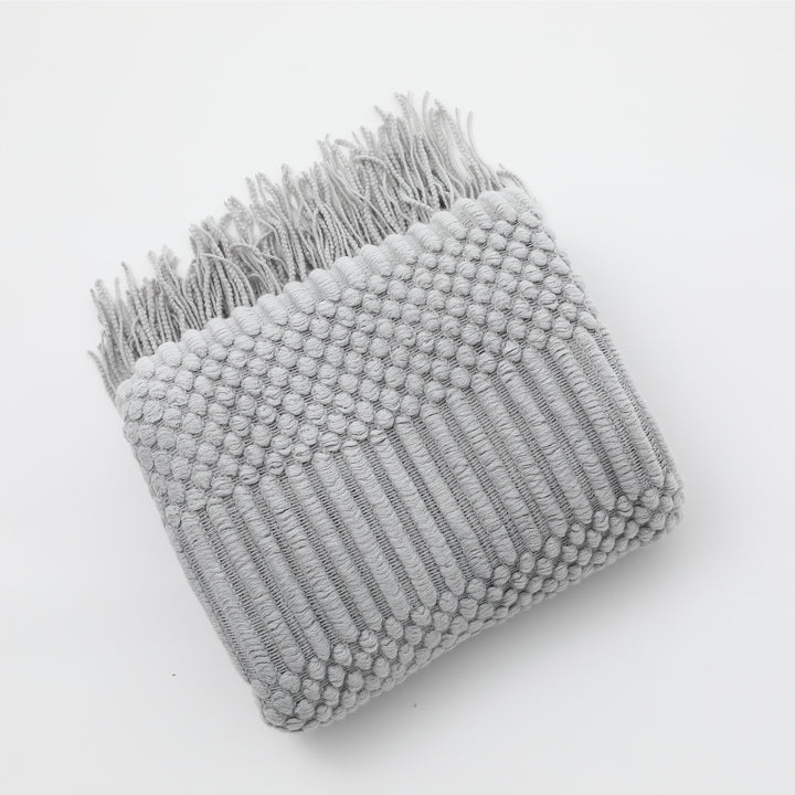 Women's high-quality knitted blanket with textured design Stornfield