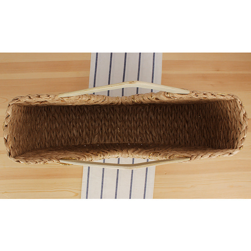 Braided Evening Bag with Elegant Wooden Handle Stornfield