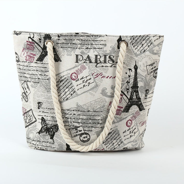 Beach bag in maritime design with sturdy rope handles Stornfield