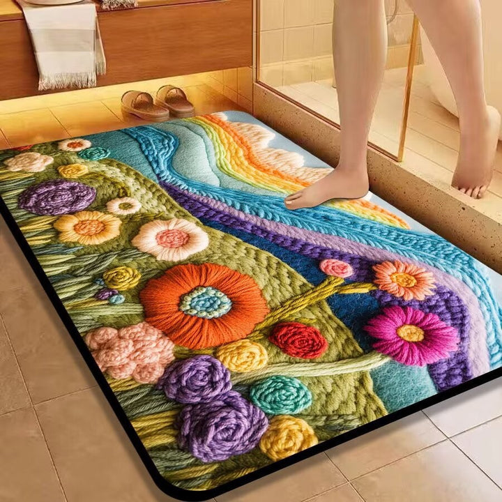Floral Pattern Bath Mat
