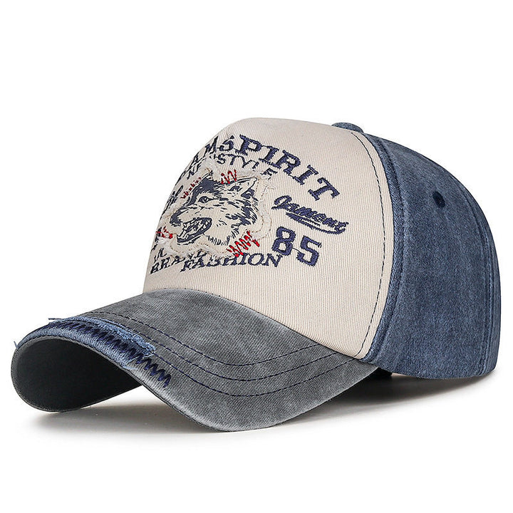 Men's Vintage-Inspired Wolf Graphic Baseball Cap Stornfield