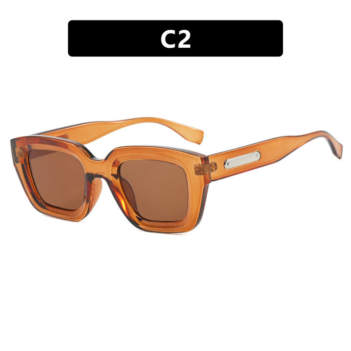 Women's square sunglasses with transparent frame and brown lenses Stornfield