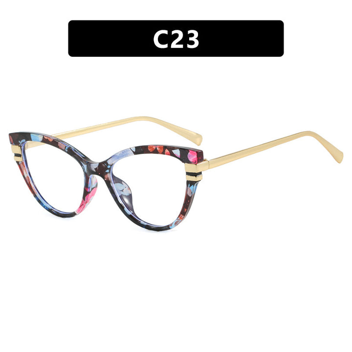 Ladies Cat-Eye Sunglasses with Elegant Plastic Frame and Golden Accents Stornfield