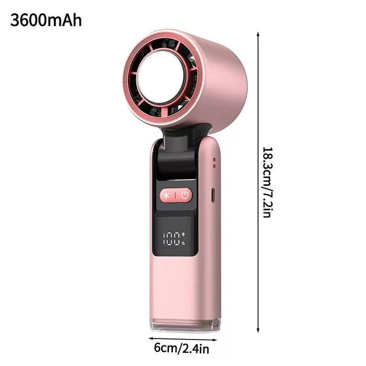 Unisex one size rechargeable portable bladeless style mini fan with foldable head LED status indicator and high capacity battery Stornfield