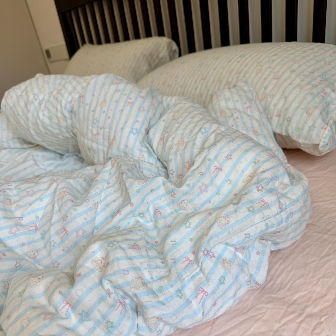 Floral Cotton Reversible Duvet and Sheet Nursery Bedding Set