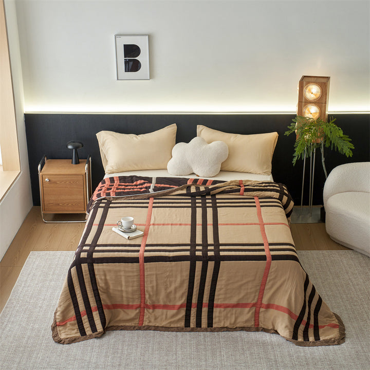 Quilted Cartoon Cotton Duvet Cover Set with Soft Reversible Sherpa Lining