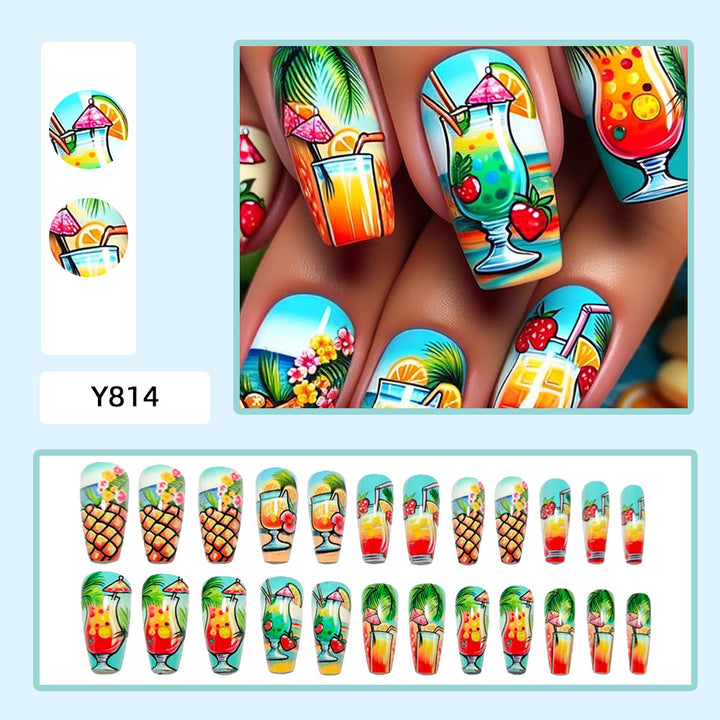 Artificial nails with fruity cocktail design Stornfield