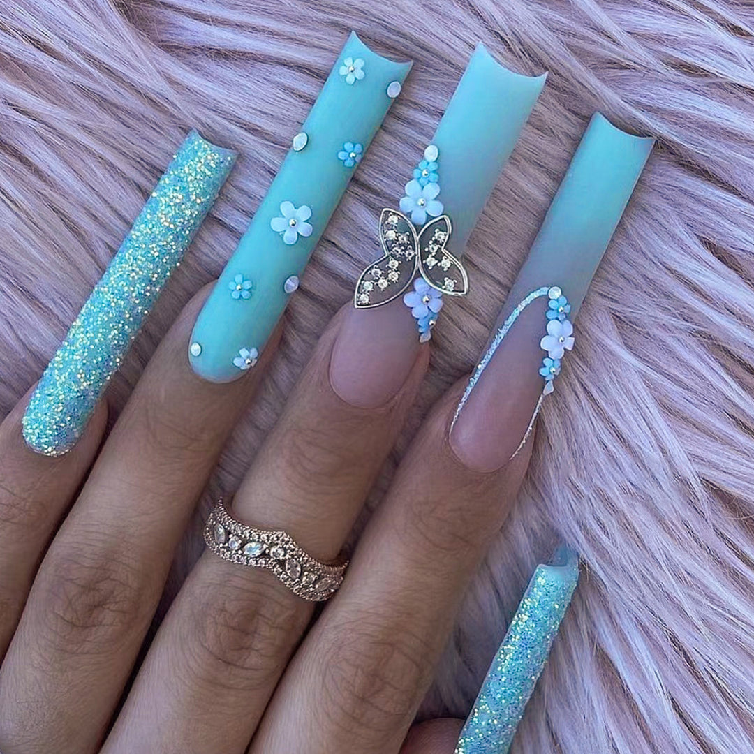Artistic Butterfly-Embellished Press-On Nail Set Stornfield