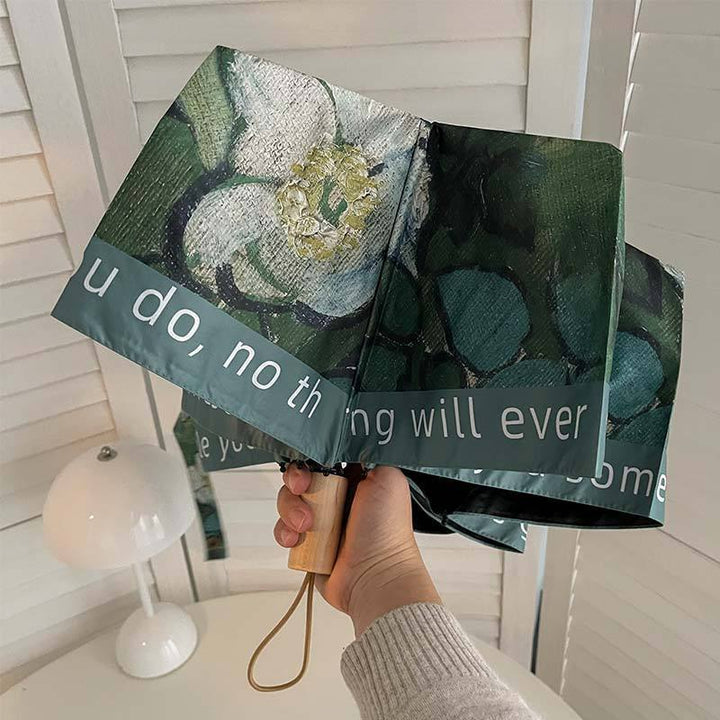 Women's Folding Umbrella with Floral Accents Stornfield