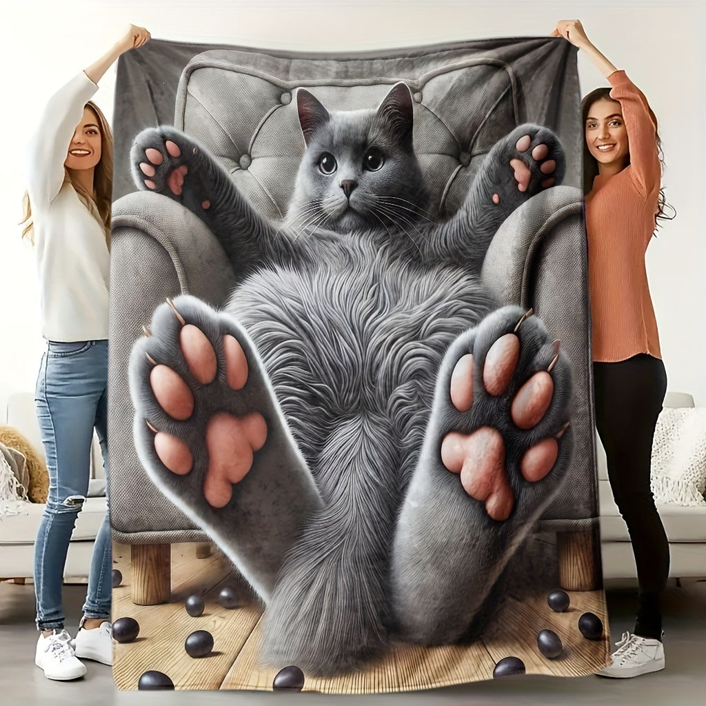 Soft Cartoon Dachshund-Themed Fleece Blanket