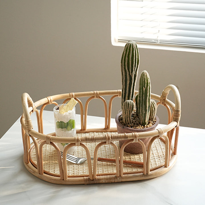 Women's oval rattan serving basket Stornfield