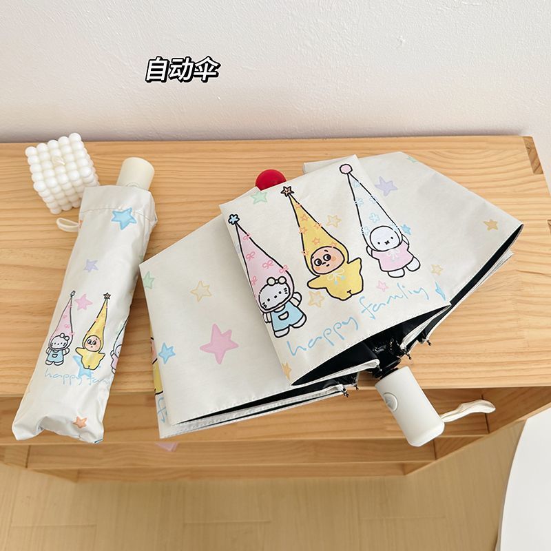 Women's Folding Umbrella with Playful Family Design Stornfield