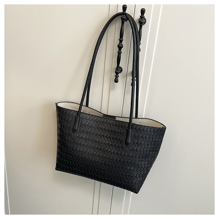 Woven Texture Shoulder Tote