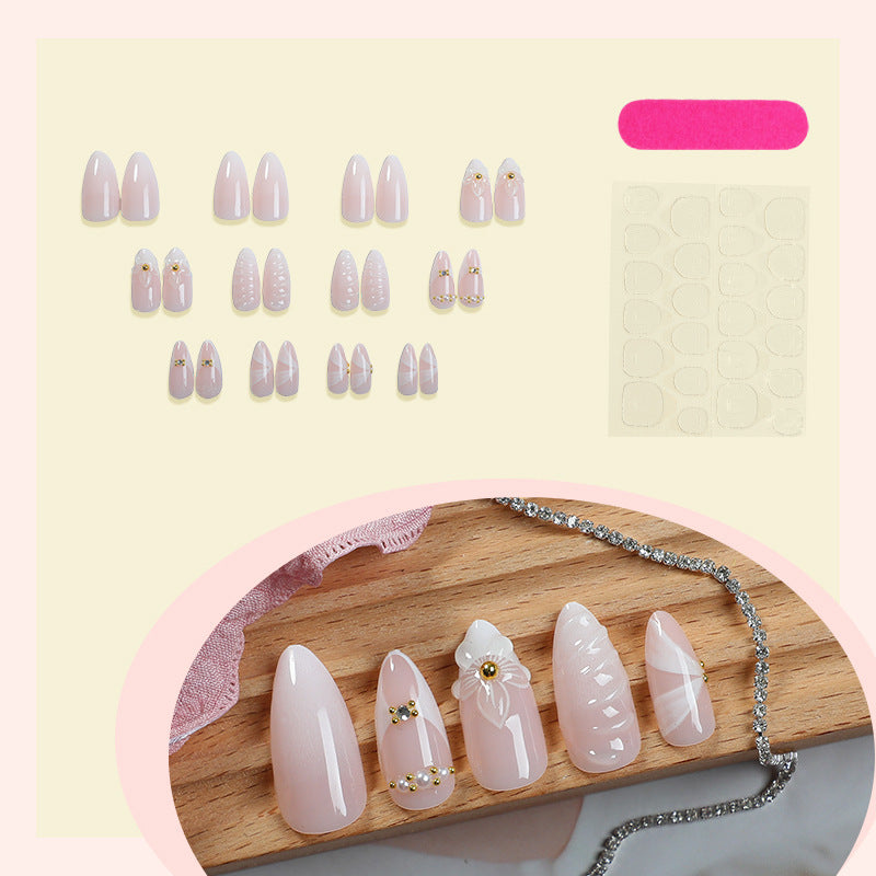Acrylic nail set with luxurious and stylish decorations Stornfield