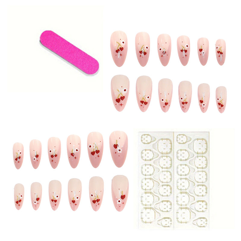 Heart-Themed Artistic Press-On Nails
