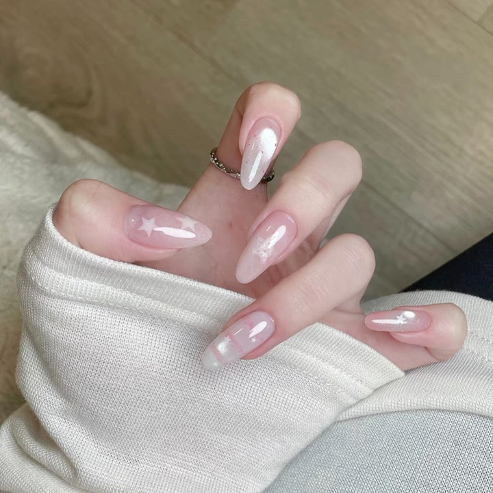 Elegant Almond Shaped Press-On Nail Extensions