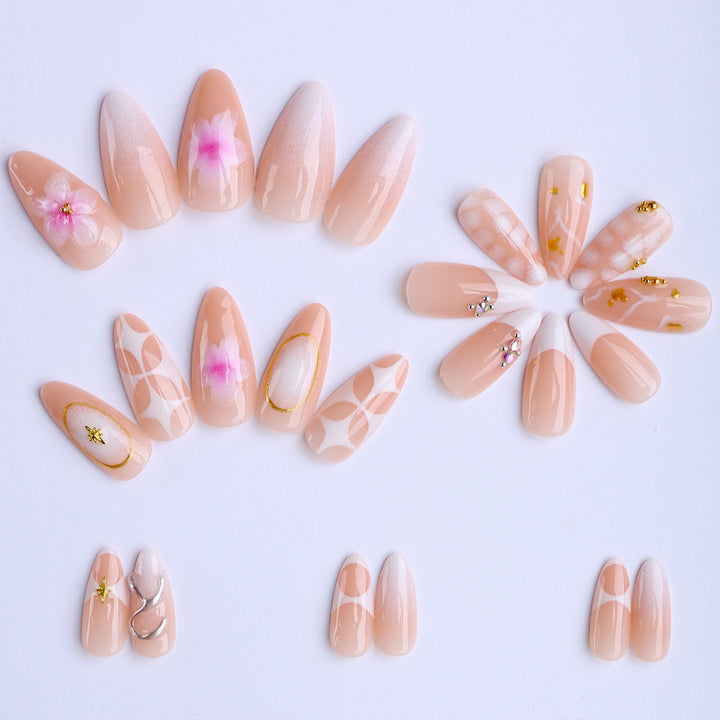 Artificial nails with luxurious 3D decorations and creative designs Stornfield