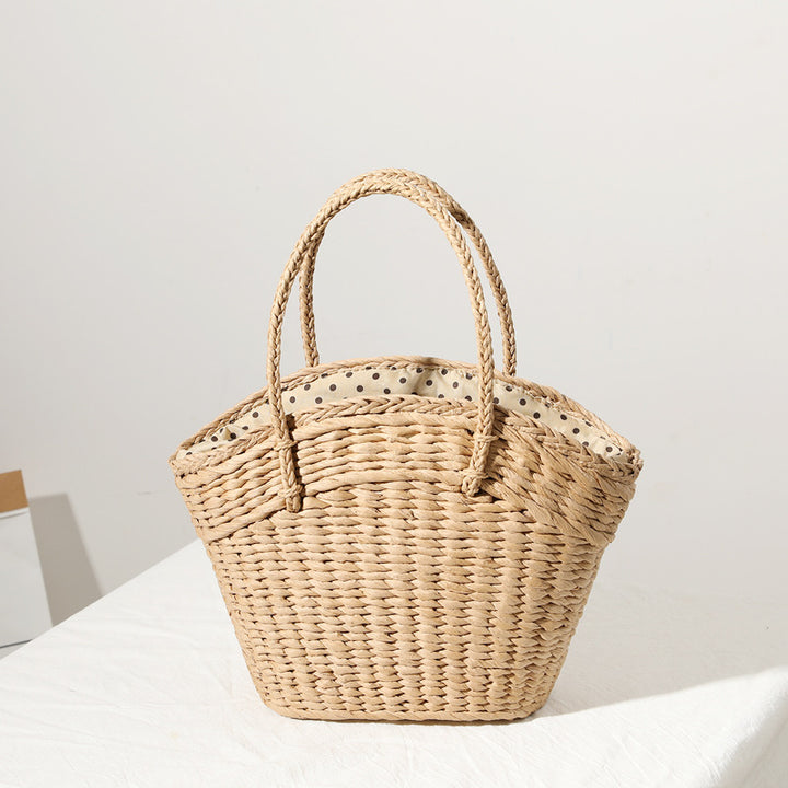 Braided beach bag with dotted inner pocket Stornfield