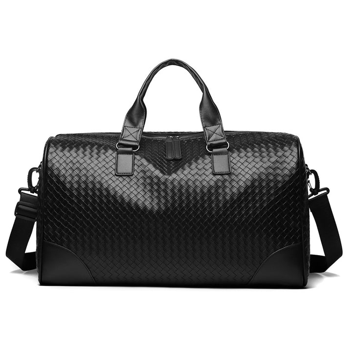 Luxury Woven Leather Weekend Duffle Bag Stornfield