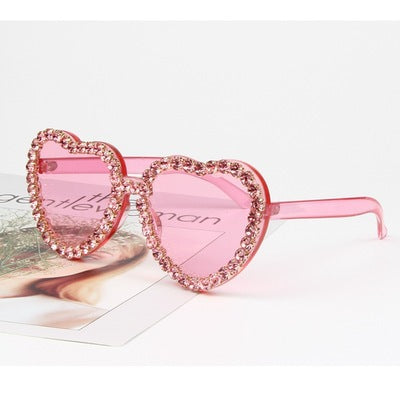 Women's Heart Shape Sunglasses with Sparkling Crystal Frame Stornfield