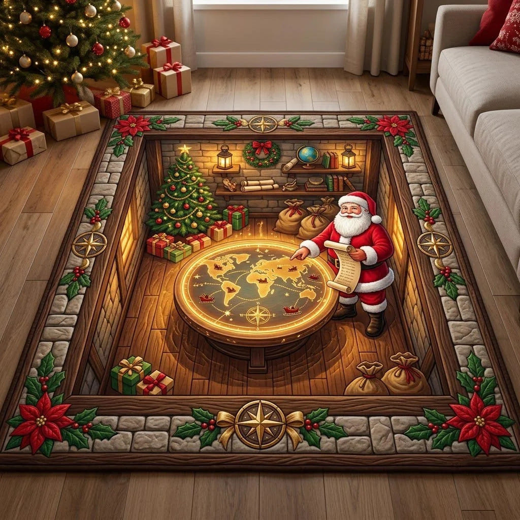 Festive Gnome-Themed Quilted Area Rug for Home