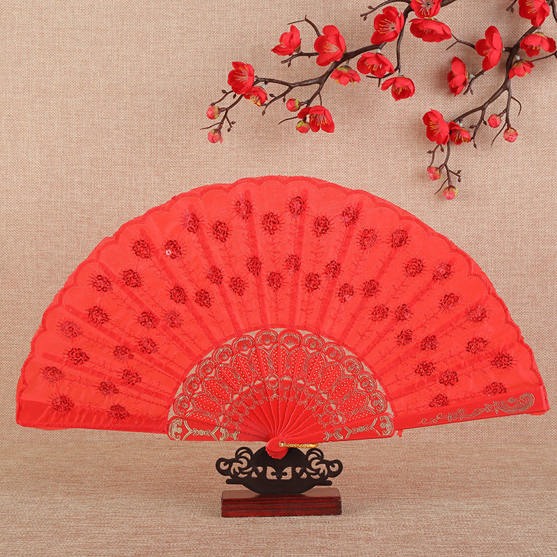 Women's folding fan with artistic decorations Stornfield
