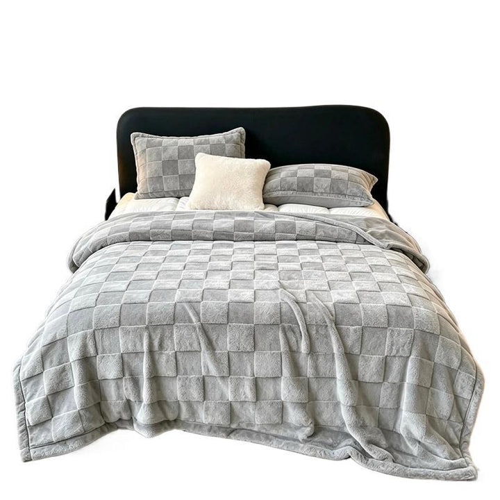 Textured Patchwork Fleece Blanket Stornfield