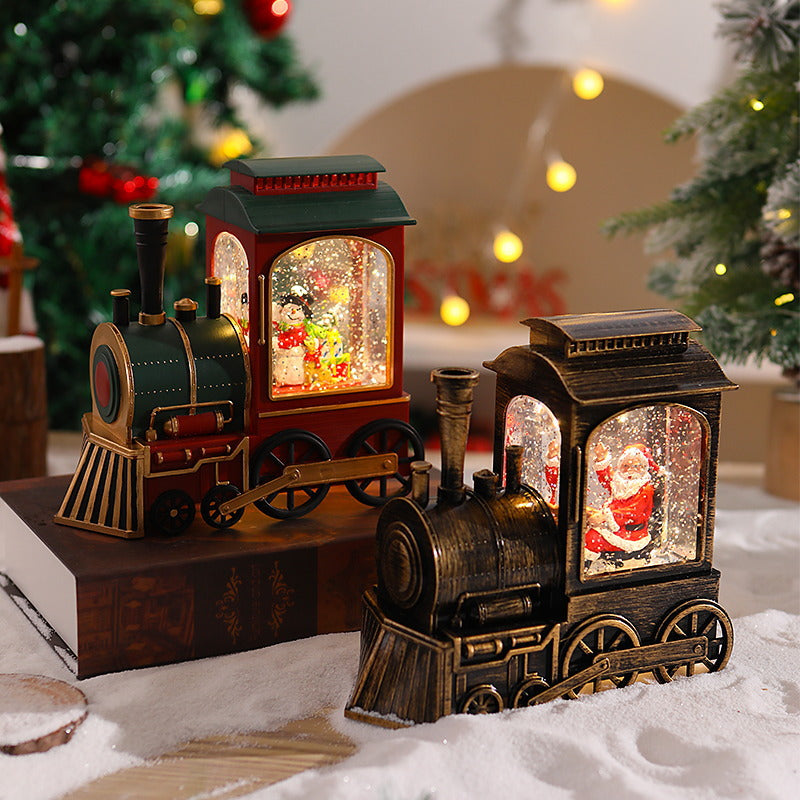 Nostalgic Christmas Train Lantern with Moving Santa Stornfield