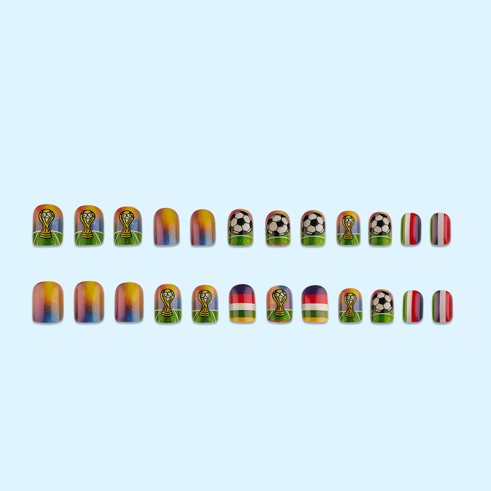 Creative nail art design with football motifs Stornfield
