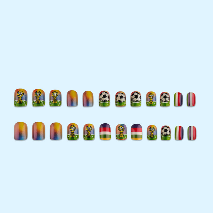 Creative nail art design with football motifs Stornfield