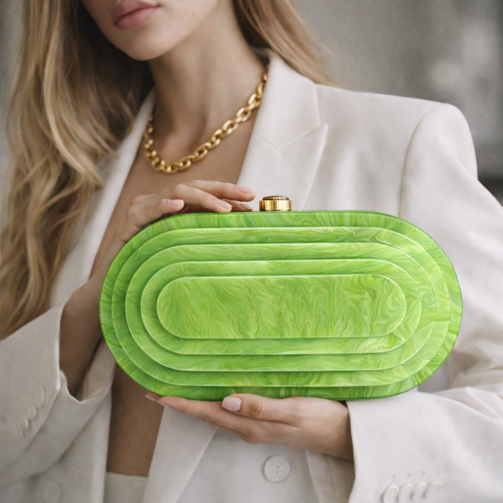 Elegant Sculptural Acrylic Clutch