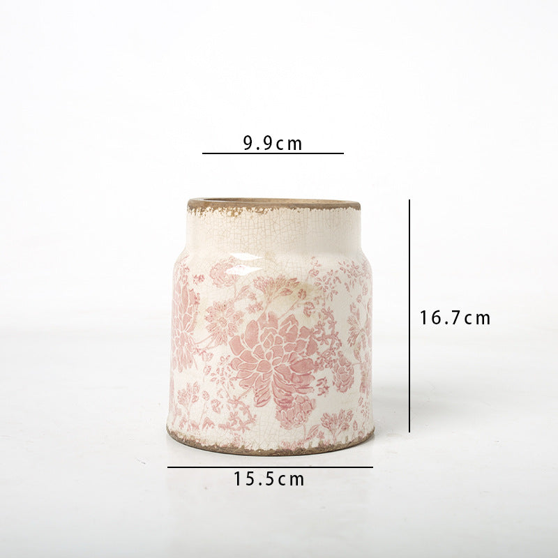 Decorative flower pot with floral decoration Stornfield